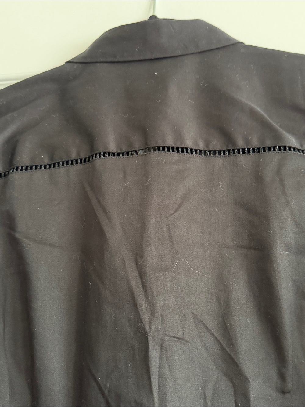 Calvin Klein Black Satin-Look Shirt - Picture 7 of 8
